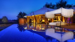 Xl Ras Al Khaimah Ritz Carlton Al Wadi Desert Al Sahari Tented Pool Villa Evening