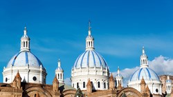 XL Ecuador Cuenca Blue Domes Of The Cathedral