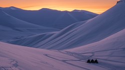 Xl Norway Svalbard Snowmobile Sunset Vemund Solli
