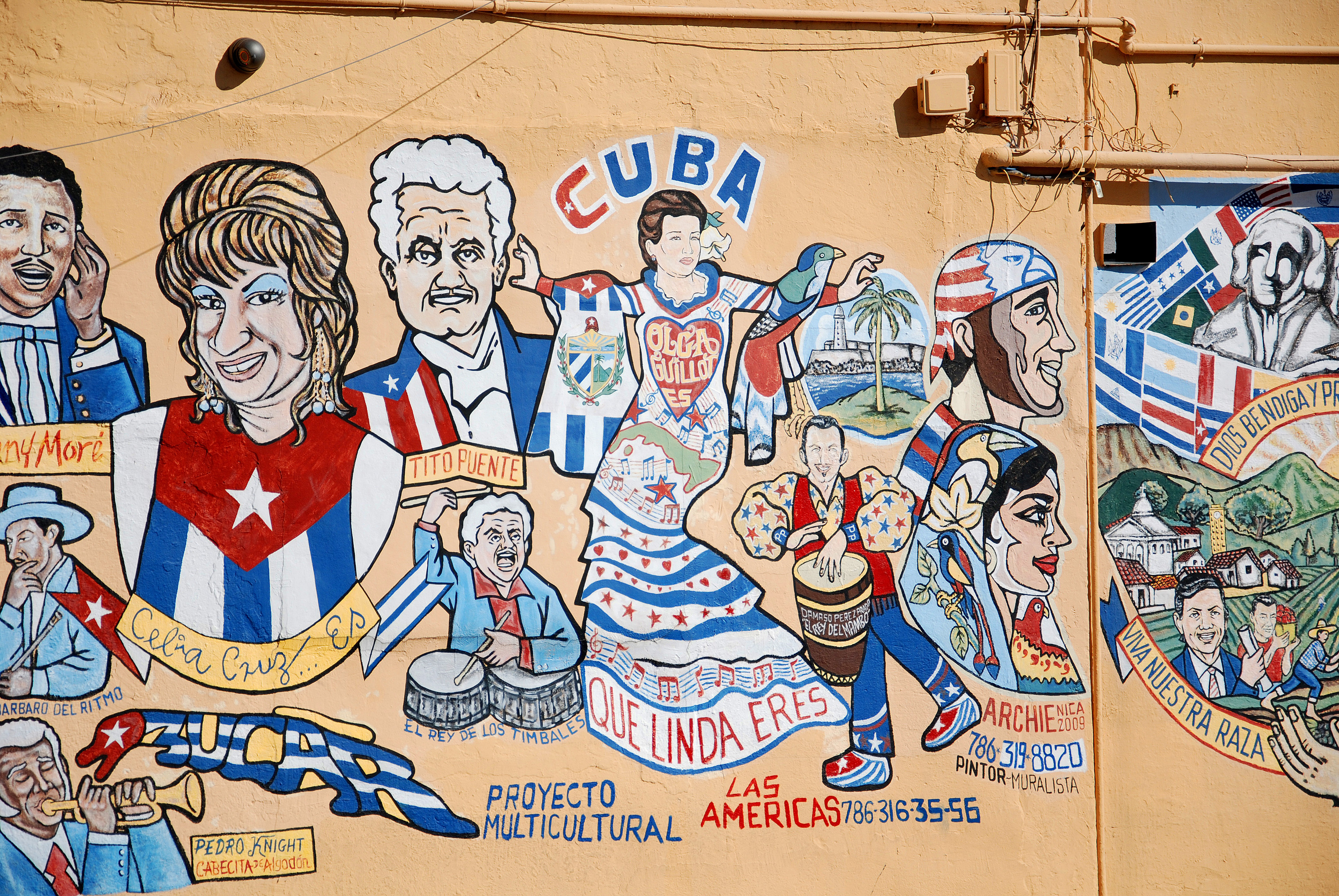Xl Florida Miami Little Havana Graffiti On Wall USA