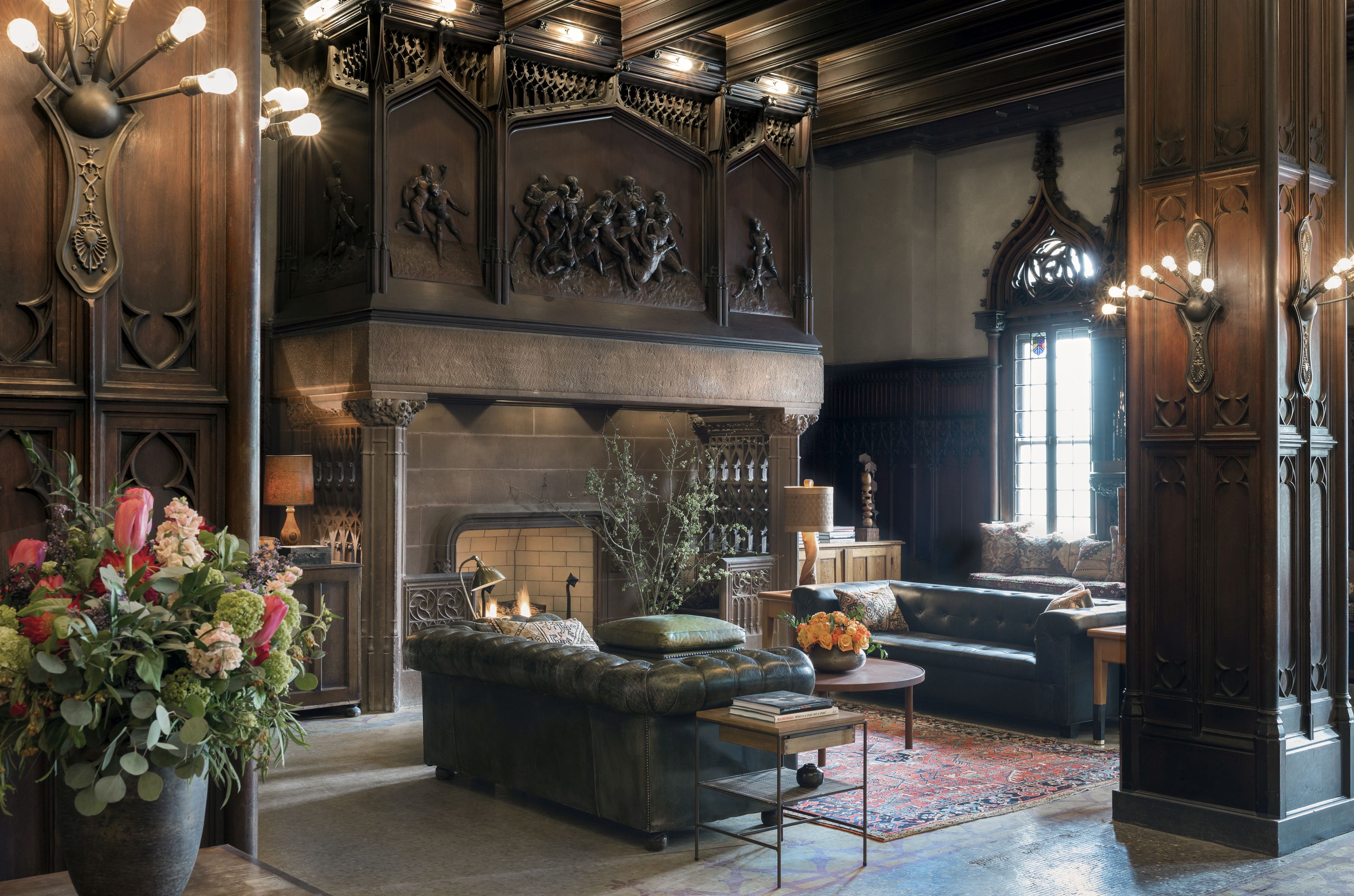 Xl USA Chicago Athletic Association Hotel Lobby Fire Place