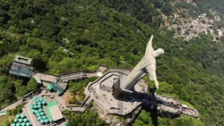 Xl Brazil Rio De Janeiro Aerial View Christ Redeemer Corcovado Mountain
