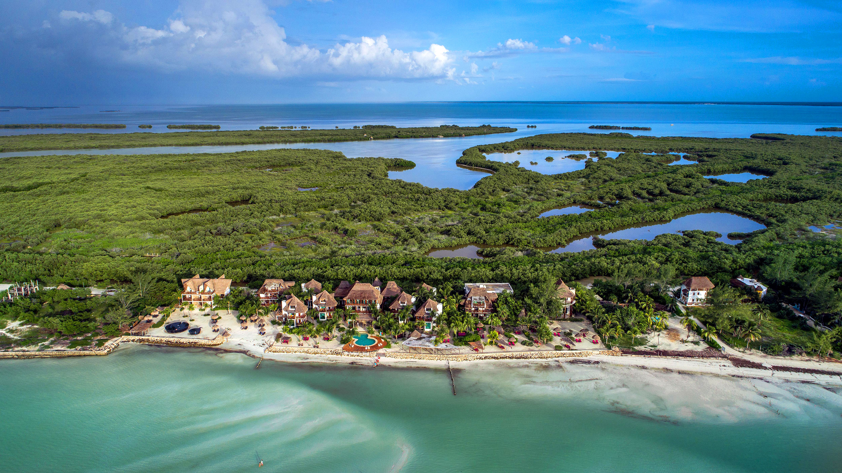 XL Mexico Isla Holbox Villa Flamingos Arial View