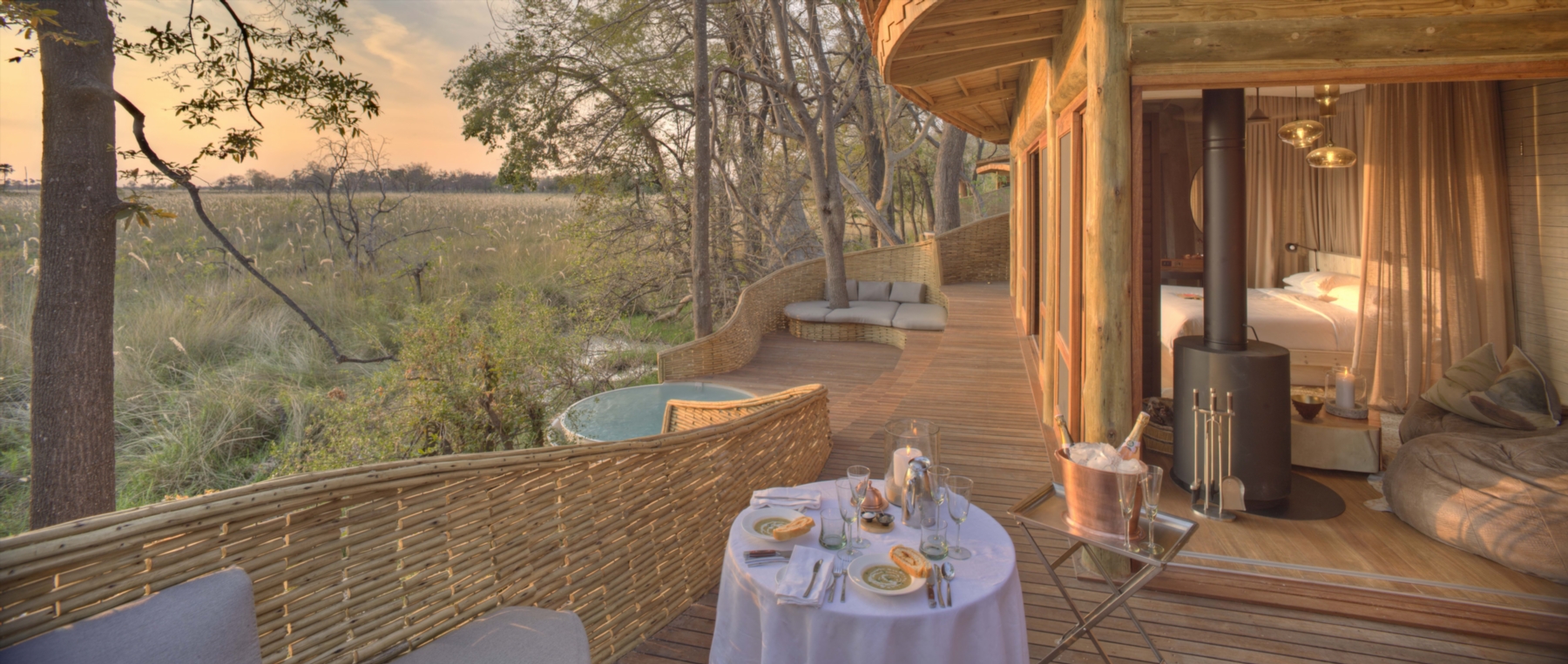 Xl Botswana Okavango Deltaet Sandibe Lodge Family Suite Room View