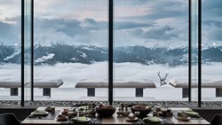 Xl Switzerland Crans Montana Chetzeron Restaurant Interior Winter View