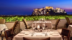 Xl Greece Athens Grande Bretagne GB Roof Garden Restaurant Night