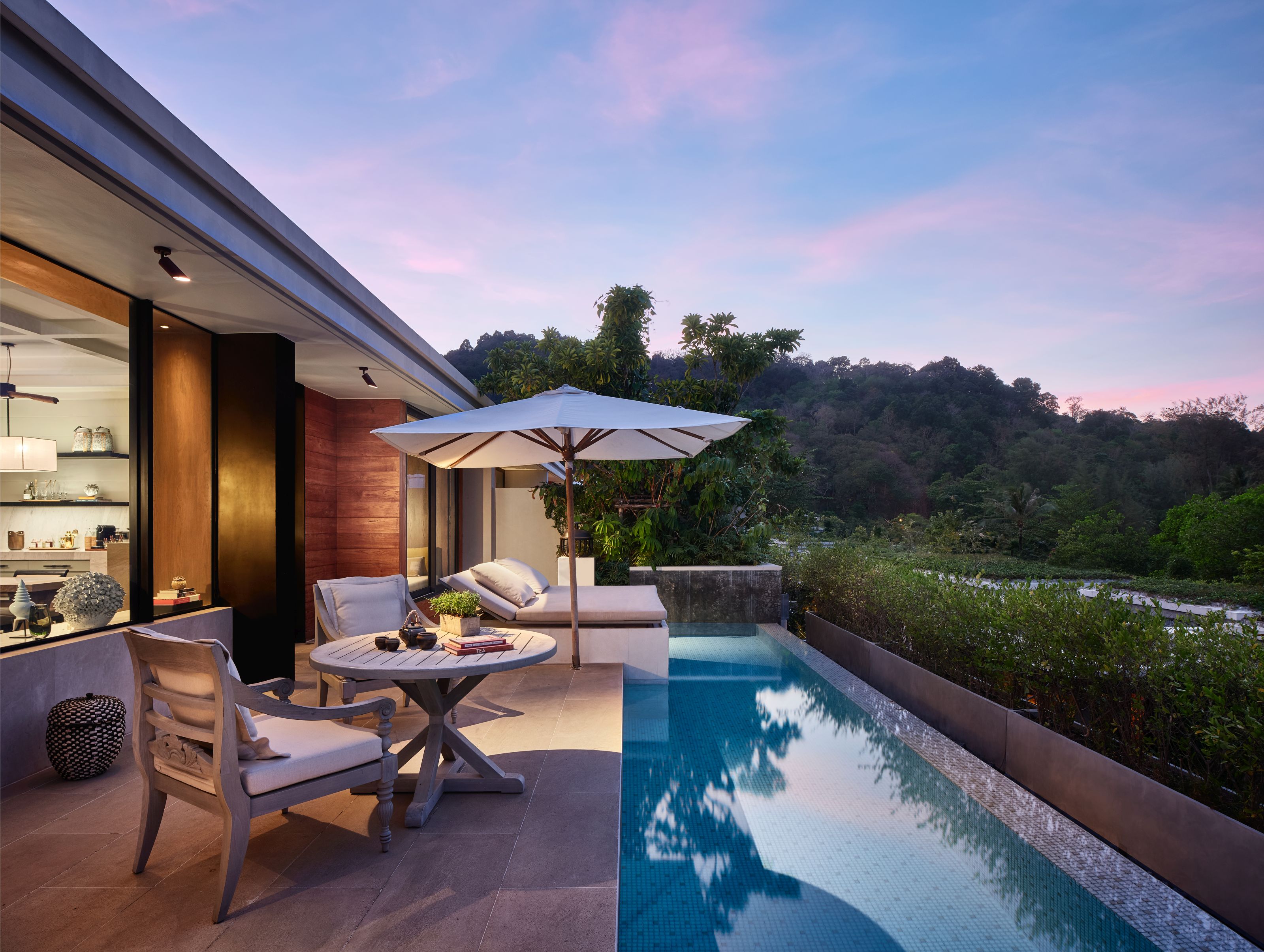 Xl Thailand Rosewood Phuket Ocean View Pool Pavilion 2BR Evening Pool