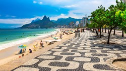 XL Brazil Rio De Janeiro Ipanema Beach Mosaic Sidewalk Ocean