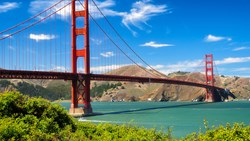 XL USA California San Francisco Golden Gate Bridge Vivid Day Landscape,