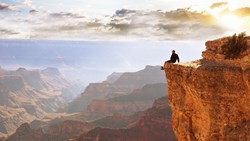 Xl Usa Arizona Grand Canyon Man Sunrise