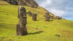 Xl Chile Easter Island Rano Raraku Volcano Moais