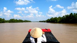 Xl Vietnam Mekong Lady Coconut River Boat