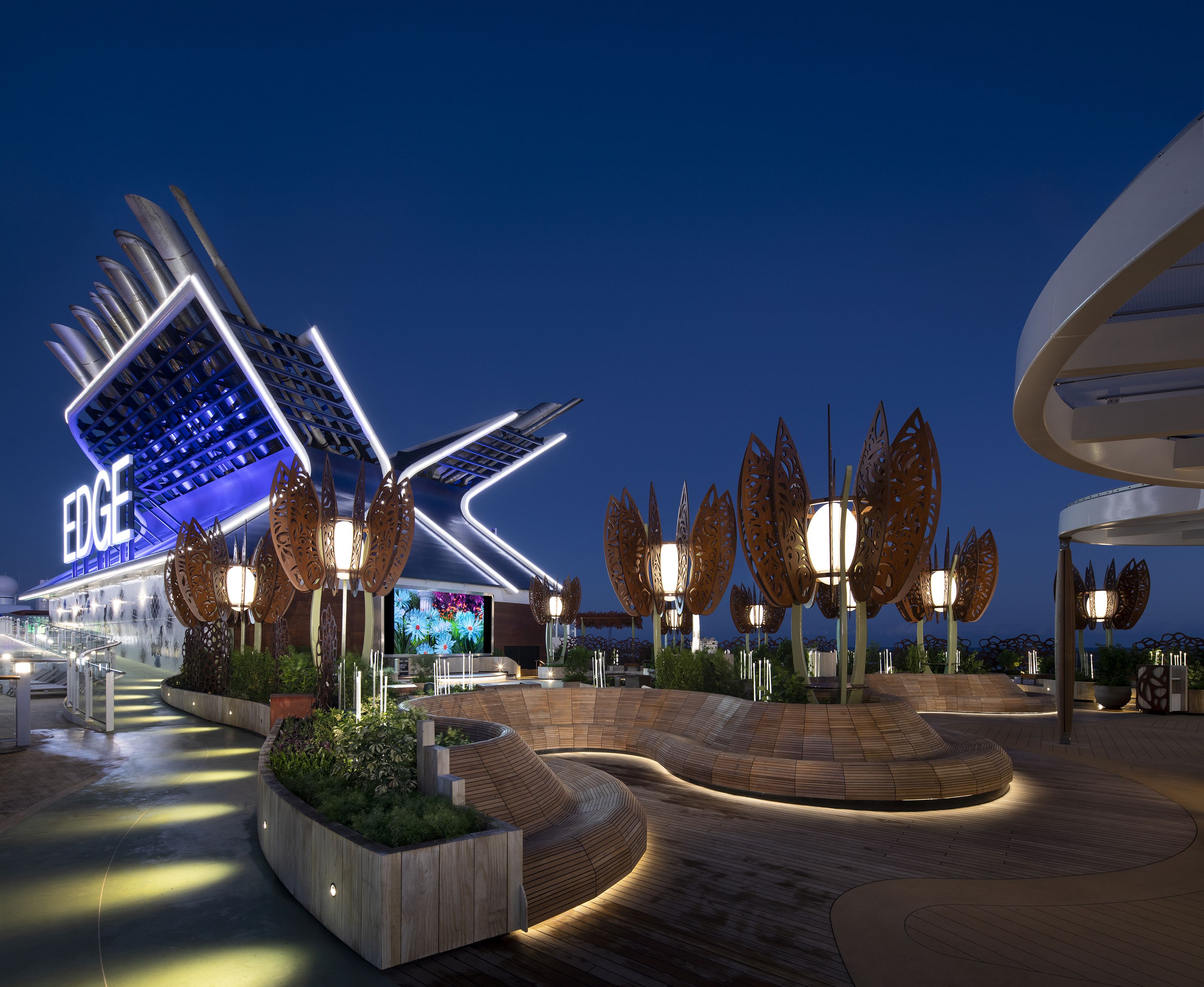 Xl Cruise Celebrity Edge Rooftop Garden Evening