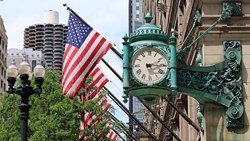 Xl Usa Illinois Chicago Marshall Fields Clock In State Street