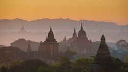 Xl Burma Bagan Sunrise Over Temples Myanmar