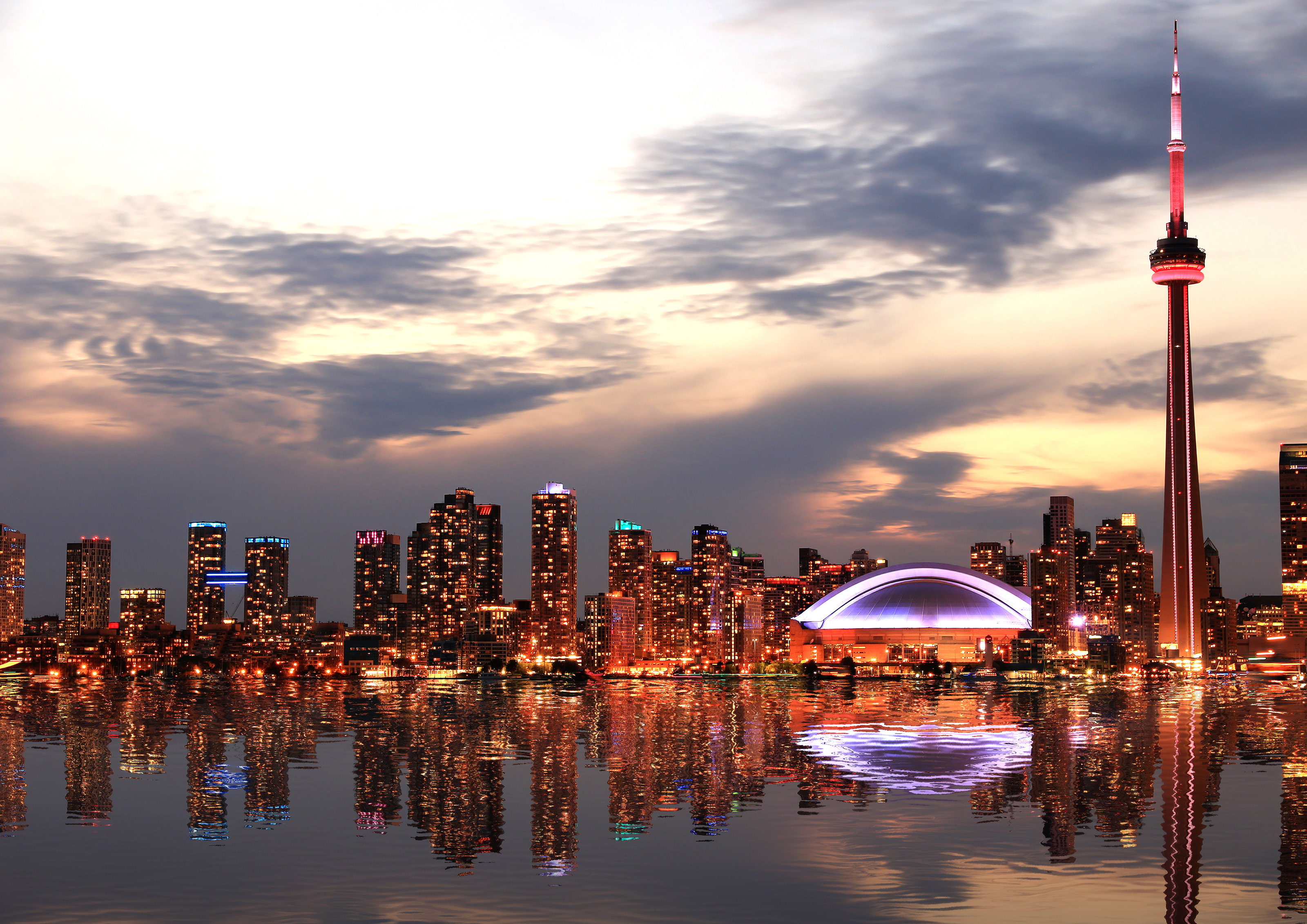 XL Canada Toronto Skyline At Sunset, The CN Tower