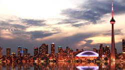 XL Canada Toronto Skyline At Sunset, The CN Tower