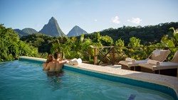 XL Caribbean St. Lucia Anse Chastanet Room Casaurina Pool Suite View People