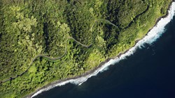 Xl Hawaii Maui Arial View Scenic Road Along Coastline