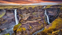 Xl Iceland South Háifoss Waterfalls Panorama