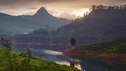 Xl Sri Lanka Adam's Peak Sunset Mountain Lake Nature