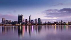 Xl Australia WA Perth Skyline Swan River Evening