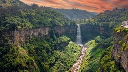XL Colombia Bogota Waterfall In Andes Mountain Near Bogota