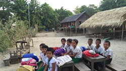 Xl Burma Bagan Countryside Village School Children