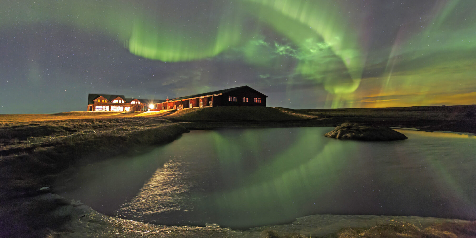 XL ICELAND HELLA HOTEL RANGA Facade Northern Light