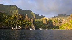 Xl French Polynesia Marquesas Islands Boats Mountains Nature