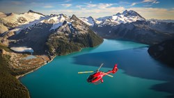 XL Canada Whistler Blackcomb Mountains Helicopter Over Lake