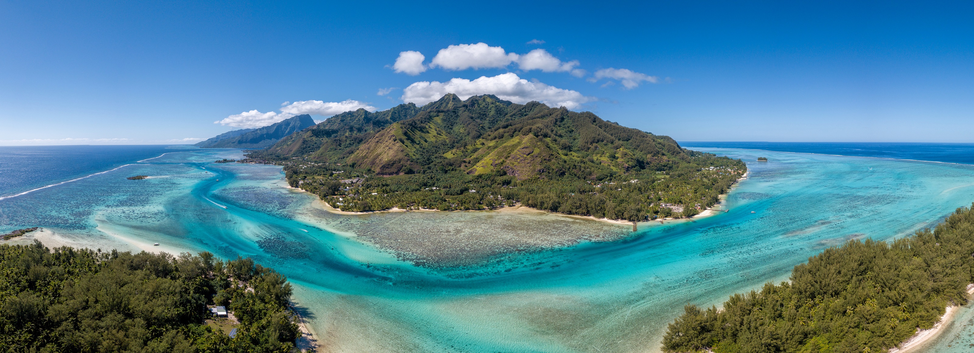 XL French Polynesia Moorea Island Lagoon Aerial View Copy