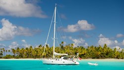 XL French Polynesia Boat Lagoon Island Sea