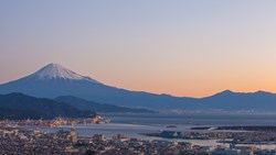 Xl Japan Shimizu Port View To Mountain Fuji Sunrise