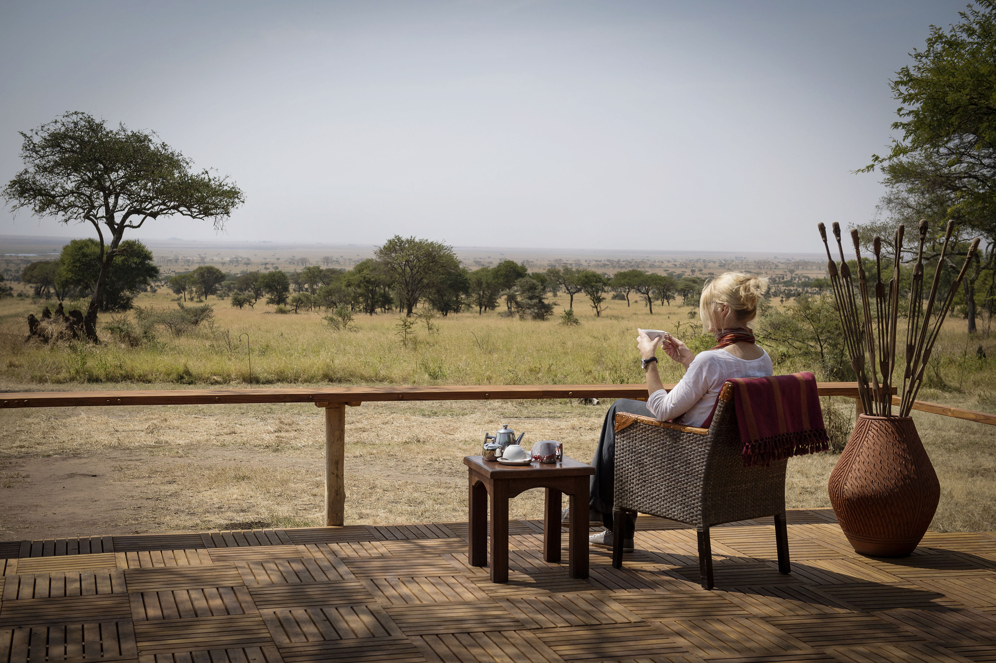 XL Tanzania Dunia Camp Guest Tea Breakfast Deck Eliza Deacon HR