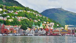 XL Norway View Of The City Of Bergen On The Background Of Mountains