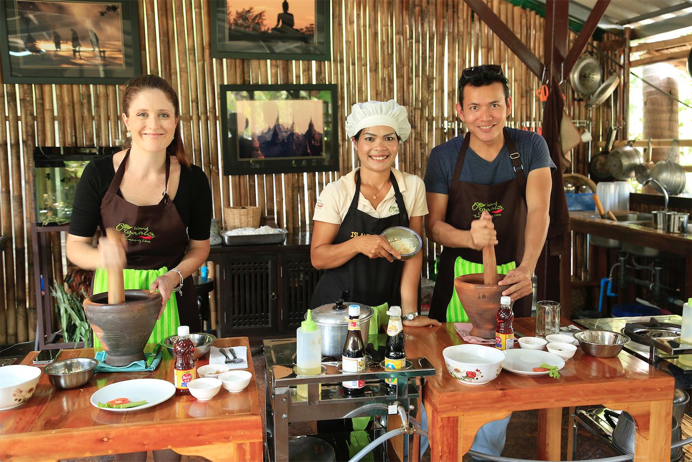 Small Thailand Koh Samui Experience Island Organics Thai Cooking Class Grouisland Organic Thai Cooking Class Smiling Staff