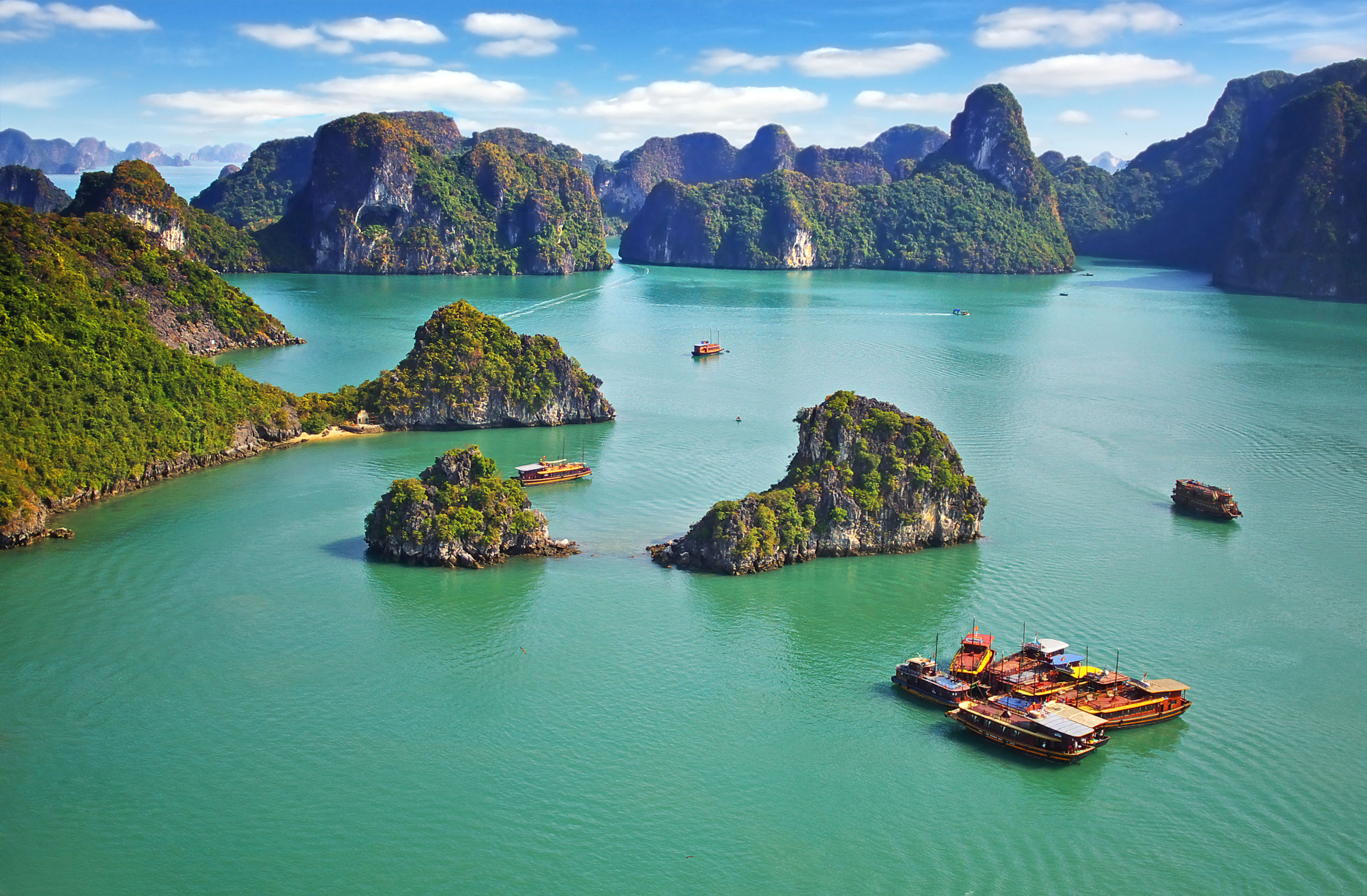 XL Halong Bay Arial View Boats Vietnam