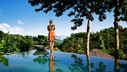 XL Bali Hotel Damai Lovina View Pool Villa Back Of Woman Looking
