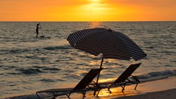 Xl Usa Florida Zota Beach Resort Beach Sunbeds Sunset