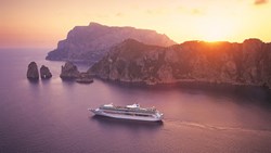 XL RCCL Legend Ship In Sunset At Capri