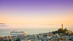 Xl USA California San Francisco Cruise Ship Sunrise The Bay
