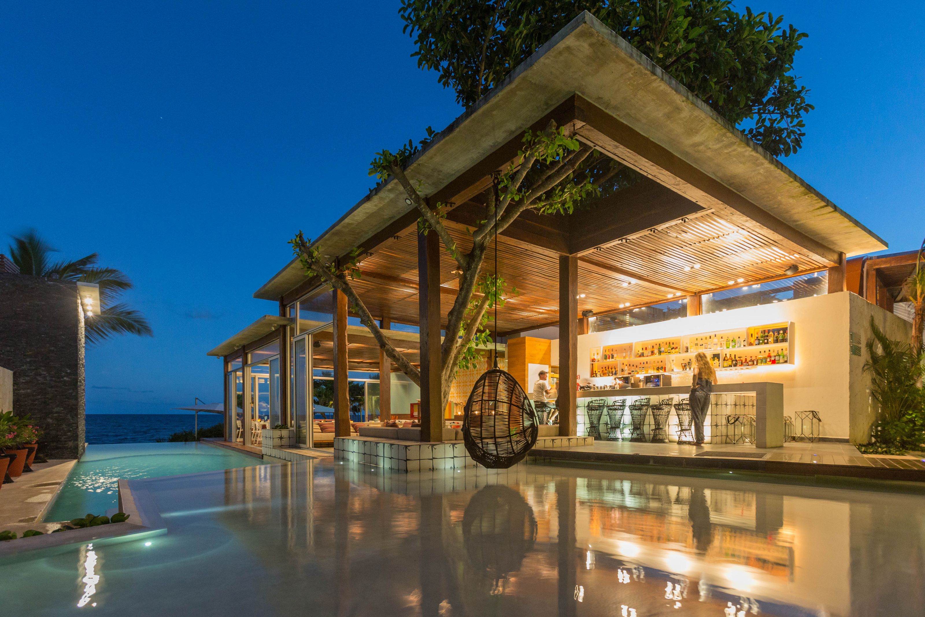 Xl Mexico Tulum Mi Amor Pool Bar Restaurant Evening