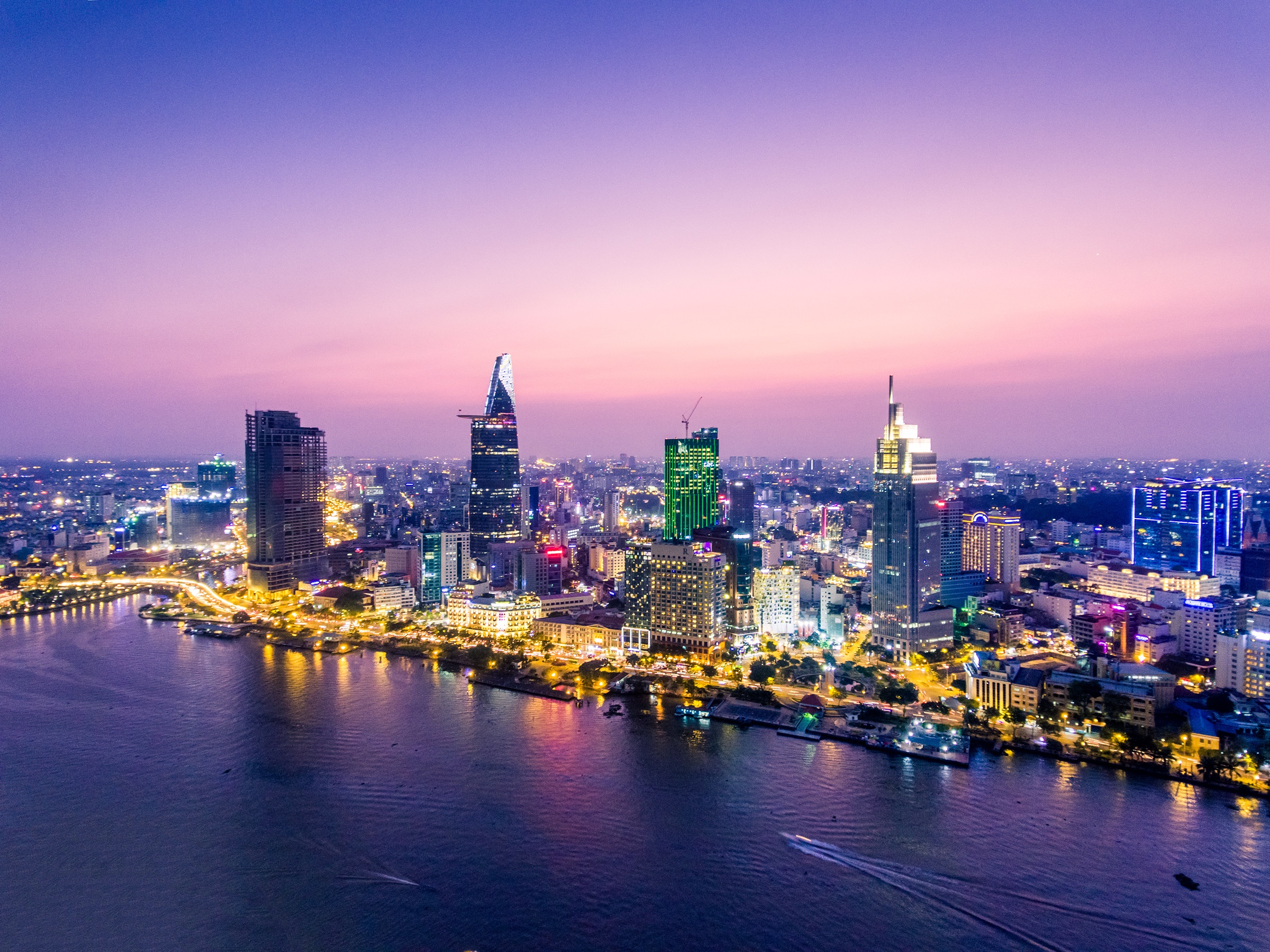 XL Vietnam Saigon Skyline Evening