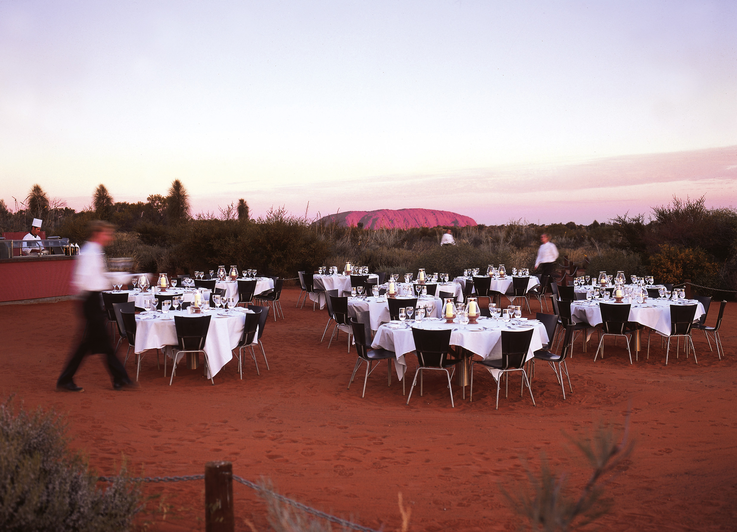 XL Australia Ayers Rock Dinner Sunset View Waiter Northern Territory