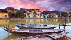 Xl Vietnam Hoi An Old Town Sunset Boats
