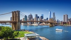 XL USA Brooklyn Bridge In New York City Aerial View