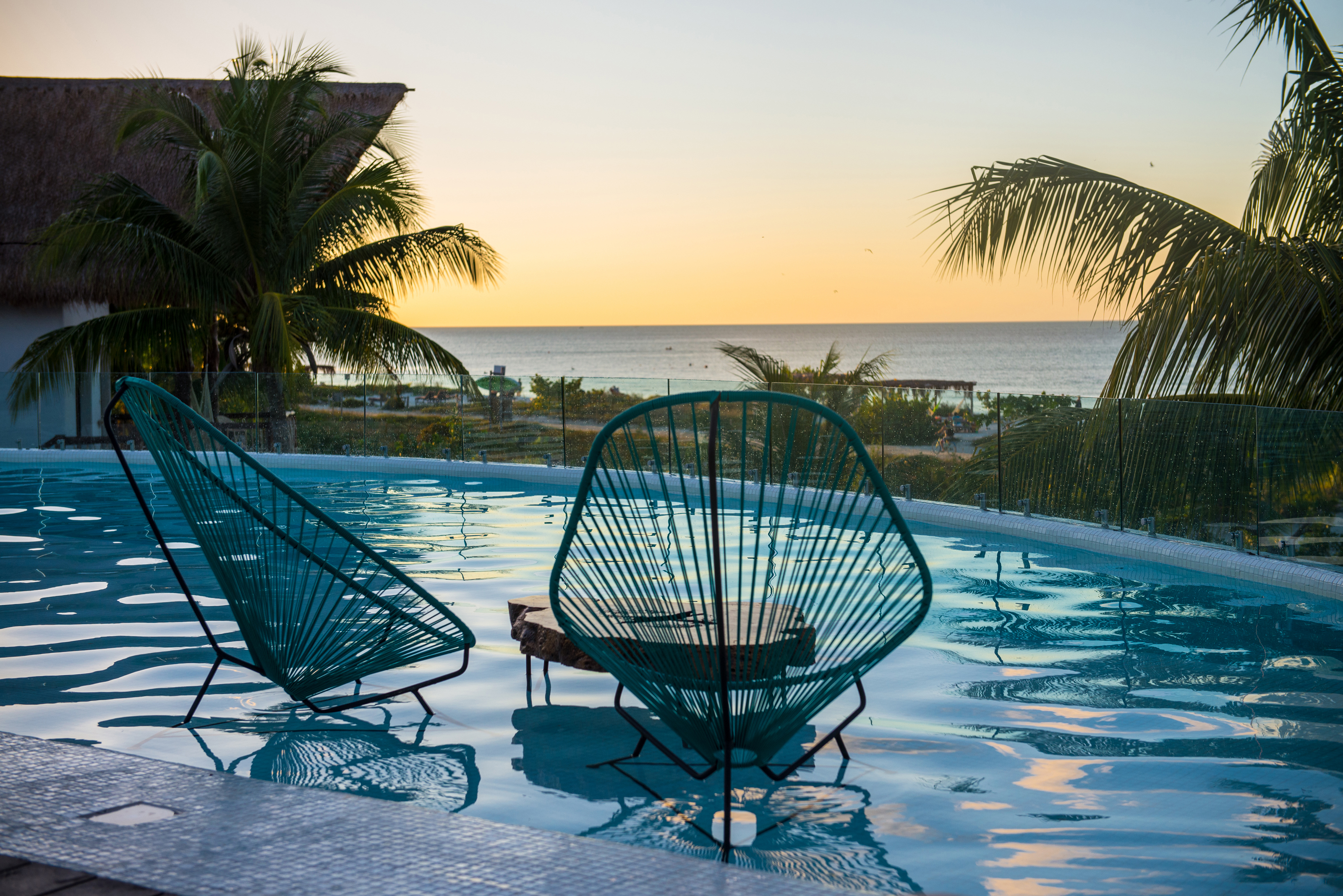 Xl Mexico Holbox Villas HM Palapas Del Mar Sky Bar Pool View Sunset