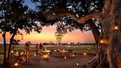 Xl Botswana Beyound Expeditions Dinner Evening Wine Lamps River