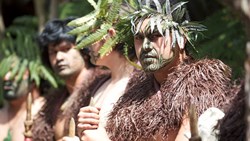 Xl New Zealand Rotorua Mitai Maori Village Men Close Up (Facebook Page)
